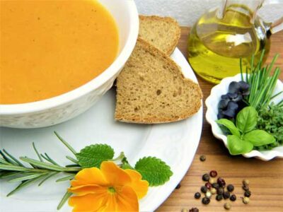 Bread and Soup for Dinner Image
